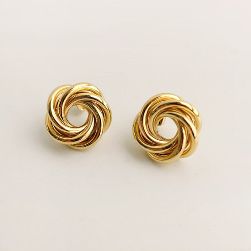 Winding Geometric Hollow Earrings