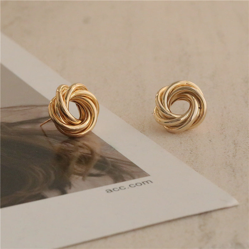 Winding Geometric Hollow Earrings