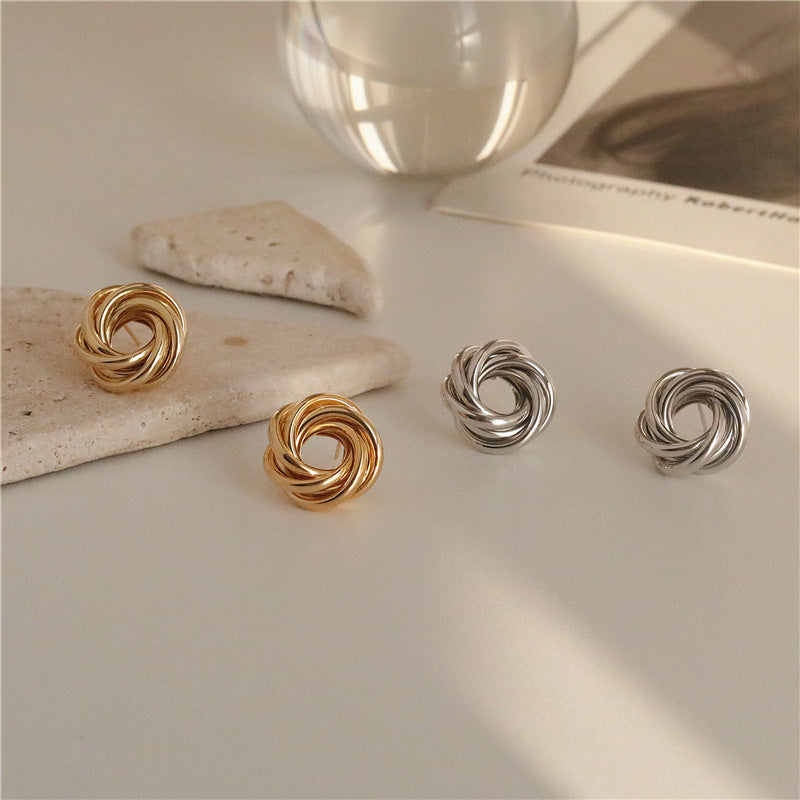 Winding Geometric Hollow Earrings